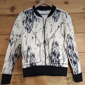 RBX Performance Sports Jacket Womens Size Medium Black White Marbled Full Zip